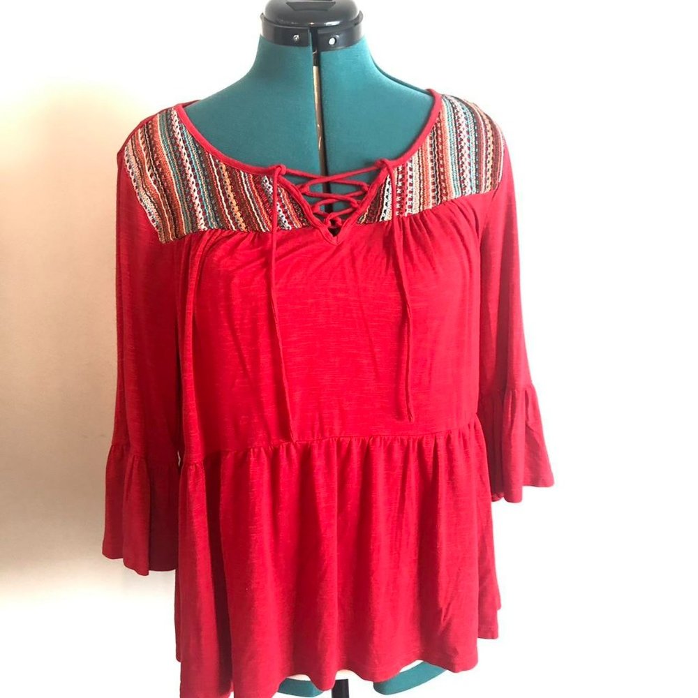 Medium red flowy summer top